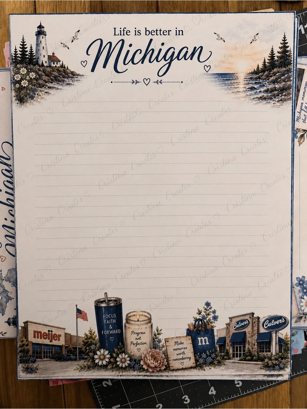 Life Is Better in Michigan Decorative Notepad - Blue